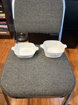 2 Cornflower Blue Corning Ware Casserole Dishes P-41-B & P-43-B