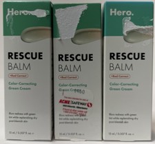 3 ORIGINAL Hero Cosmetics Rescue Balm Red Color Correcting Green Cream 15ml