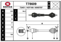 Antriebswelle Vorne Links 555Mm FüR Volvo Xc60 I 156 2.0 2.4 3.0 3.2 08-17