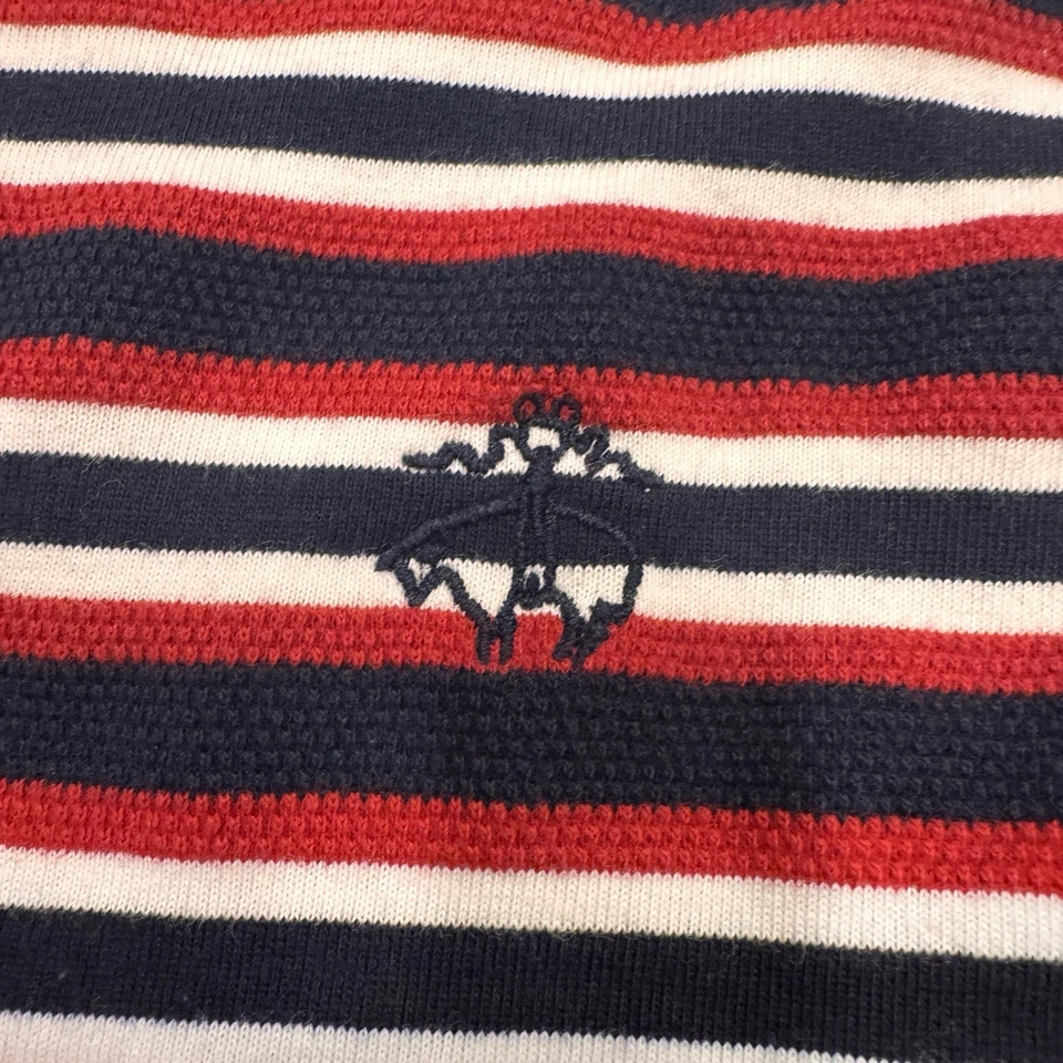 Brooks Brothers Boys White, Red & Blue Striped Long Sleeve Collared Shirt Medium - Image 2 of 4