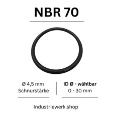 O-Ring NBR 70 ID &Oslash; 0-30 x 4,5 mm Schnurst&auml;rke Dichtring Rundring 0 O Ring OR