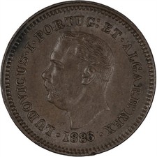 India (Portuguese) 1886 1/8 Tanga EF VERY LOW MINTAGE