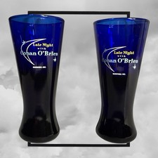 Conan O&rsquo;Brien Tall Shot Glass Blue Moon Face NBC Late Night 2002 Vintage