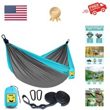 Camping Hammock Double & Single Portable Hammocks with 2 Tree Straps and Atta...