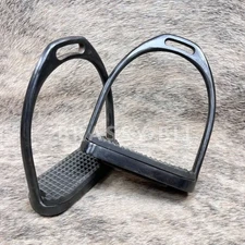 4.25" Weighted Matte Black English Stirrup Irons