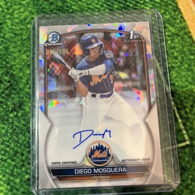 2023 Bowman Chrome Diego Mosquera Auto /100 Atomic Refractor CPA-DM Mets 1st