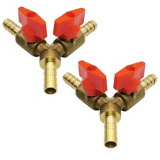 2 Pcs 3/8" Hose Barb Y Shaped 3 Way Valve 2 Switch For Engine Management