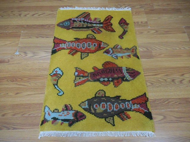Modernd  Fish Sea Animal Designd Rug Turkish Fine Quality 2x3 Ft