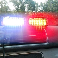 Windshield 16 Redwhite Led Strobe Light Car Truck Emergency Warning Dash Kit
