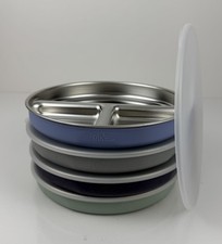 Elk and Friends Stainless Steel Divided Plates with Silicone Sleeve for Babies