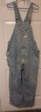Vintage Round House Hickory Stripe Bib Overalls Size 46x29 Train Engineer USA
