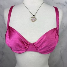 Vintage Olga Bra 33015 Pink BodySatin Tailored Stretch Underwire Shimmer 34B
