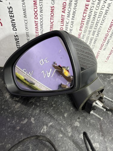 2010-2018 AUDI A1 PASSENGER LEFT NEAR SIDE WING MIRROR BLACK - Picture 3 of 5