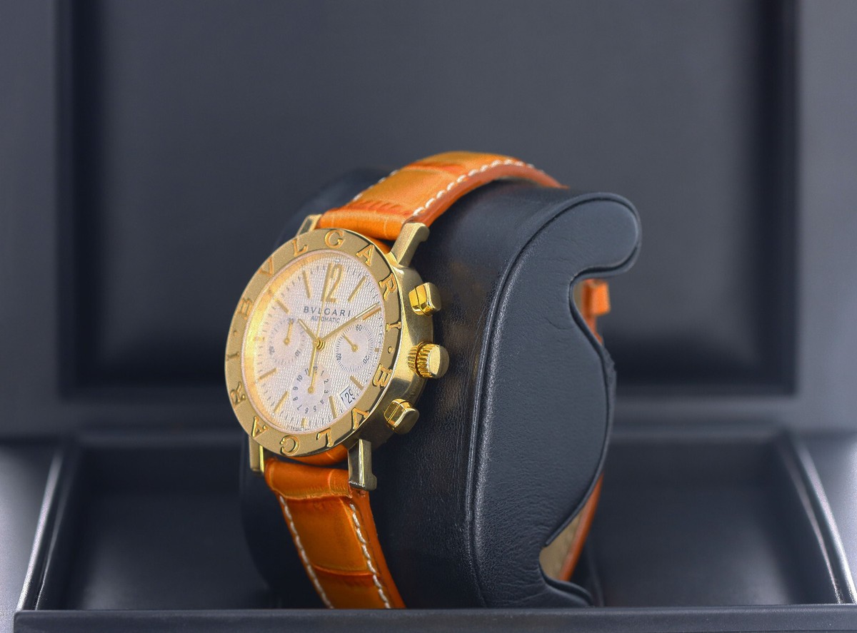 Bvlgari-Bvlgari Chronograph Automatic 18kt Yellow Gold White BB 38