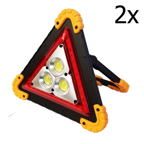 2 x CAR WARNING LED TRIANGLE LIGHT work emergency recovery hazard flashing WL820 - 第 1/1 張圖片