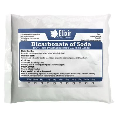 ELIXIR Baking Soda | 250g 500g 1Kg 1.5Kg 2Kg 5Kg 10Kg 25Kg | Best Grade | Bath Bombs