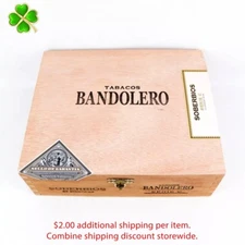 Bandolero Serie C Soberbios Empty Wood Cigar Box 7.75" x 6.5" x 2.5"