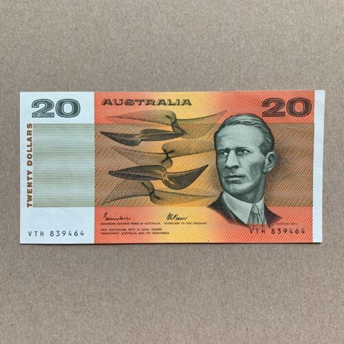 Billet de banque australien de 20 dollars P46e EF/AU monnaie australienne papier-monnaie avion - Photo 1 sur 5