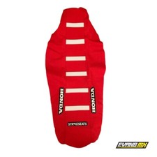 HONDA CRF 450R 2021-2024 Seat Cover RED WHITE RIBS - Strike Seats Gripper