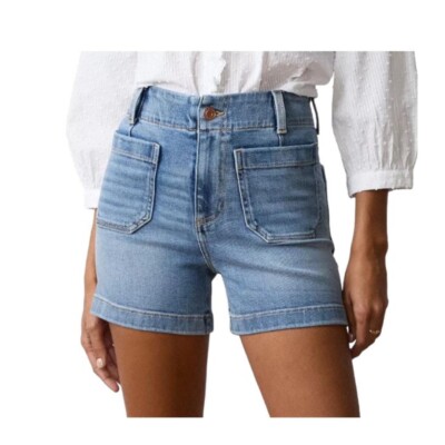 LC Lauren Conrad Womens High Rise Boho Patch Pockets Jean Shorts Sz 18 New