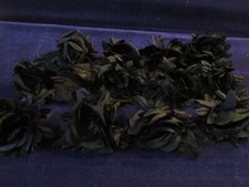 Millinery Flower Rose Collection 12pc Lot Black w/Multi Petals 4" K59a