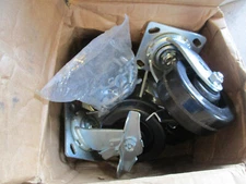 LOT OF 4 GLOBAL INDUSTRIES 253CP41 5” LOCKING SWIVEL CASTERS WS