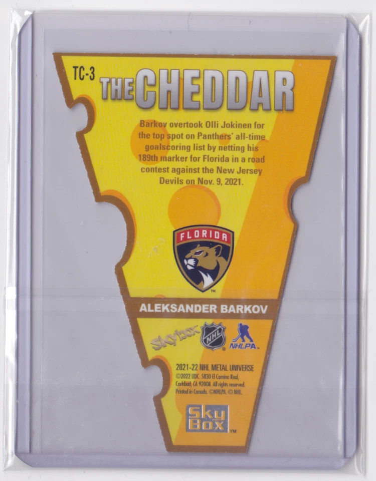 2021-22 NHL METAL UNIVERSE THE CHADDAR INSERT ALEKSANDER BARKOV #TC-3 PANTHERS - Image 2 of 2