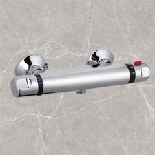 AICA NEW Thermostatic Exposed Bar Shower Mixer Valve Tap Chrome Outlet