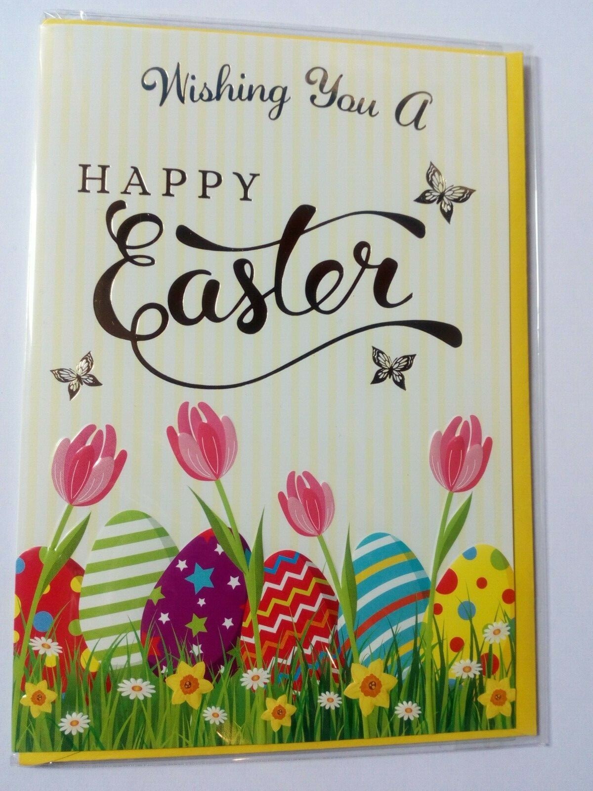 Happy Easter - Easter Eggs Greeting Card with Envelope 7 x 5 inch