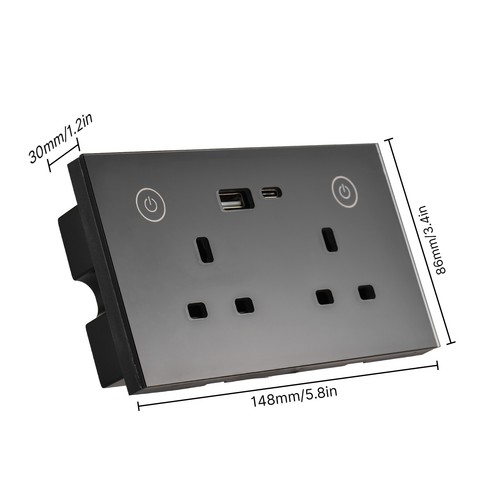 Switch Socket Flameproof Glass Panel Failure L7G8 - Picture 5 of 9