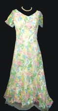 Beautifully Handmade Floral Lace Style Long Unusual Evening Dress Uk 14 Eu 42