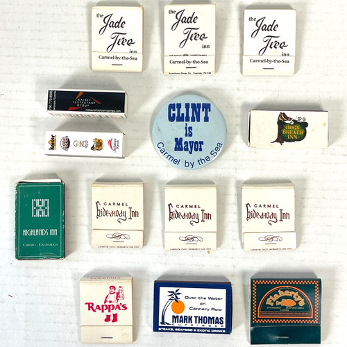 Carmel By Sea Monterey CA Matchbook Lot Clint Mayor Button Hide-A-Way Hogsbreath