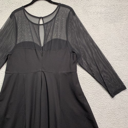 Abito Torrid da donna nero svasato midi tasche maniche a maglia tasche collo taglia 18 - Foto 10 di 16