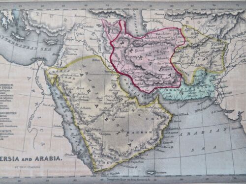 Persia Arabian Peninsula Red Sea Hejaz Mecca Medina 1830 miniature map - Picture 1 of 2