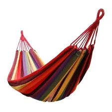 68" x 32" Canvas Garden Red Hammock Outdoor Camping Portable Beach Swing Bed