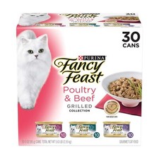 Purina Fancy Feast Gravy Wet Cat Food Variety Pack, Poultry  Beef Grilled Co...