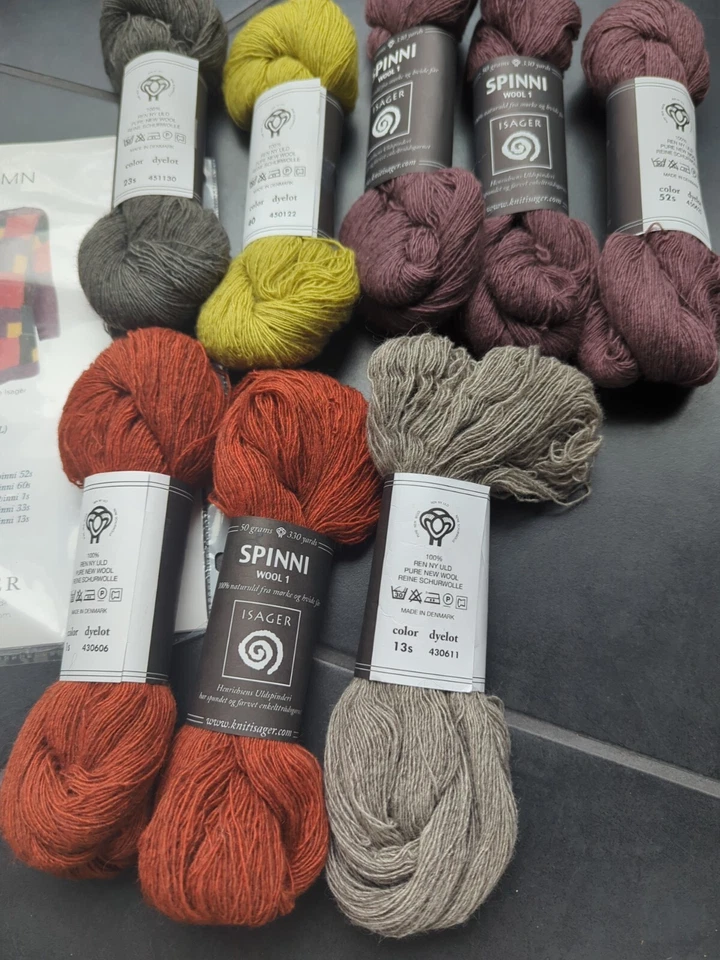 Kit Otoño Lana Isager Spinni 1 💯 Lana 50g 330 Yardas Cada 8 Madejas Foto 2 de 3