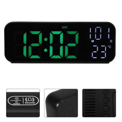 Electronic Alarm Clock Thermohygrometer LED Digital Clocks Bedside - Picture 2 of 12