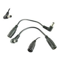 10x DC Power Plug 5.5x2.1mm Male Right Angle To Female Extension Cable Cord 15cm
