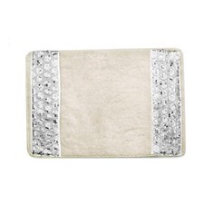 Popular Bath Sinatra Bath Rug with Sequins, White
