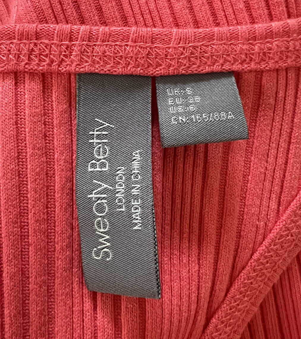New Sweaty Betty Resort Rib Tank Midi Dress In Coral Pink Size S/ US 6 $138  | eBay