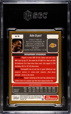Kobe Bryant 2005-06 Bowman Gold Card #69- SGC Graded 8 NM-MT Los