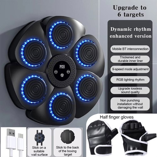 Boxing Machine Wall Mount Bluetooth Music Electronic Boxing Punching Training - Picture 5 of 13