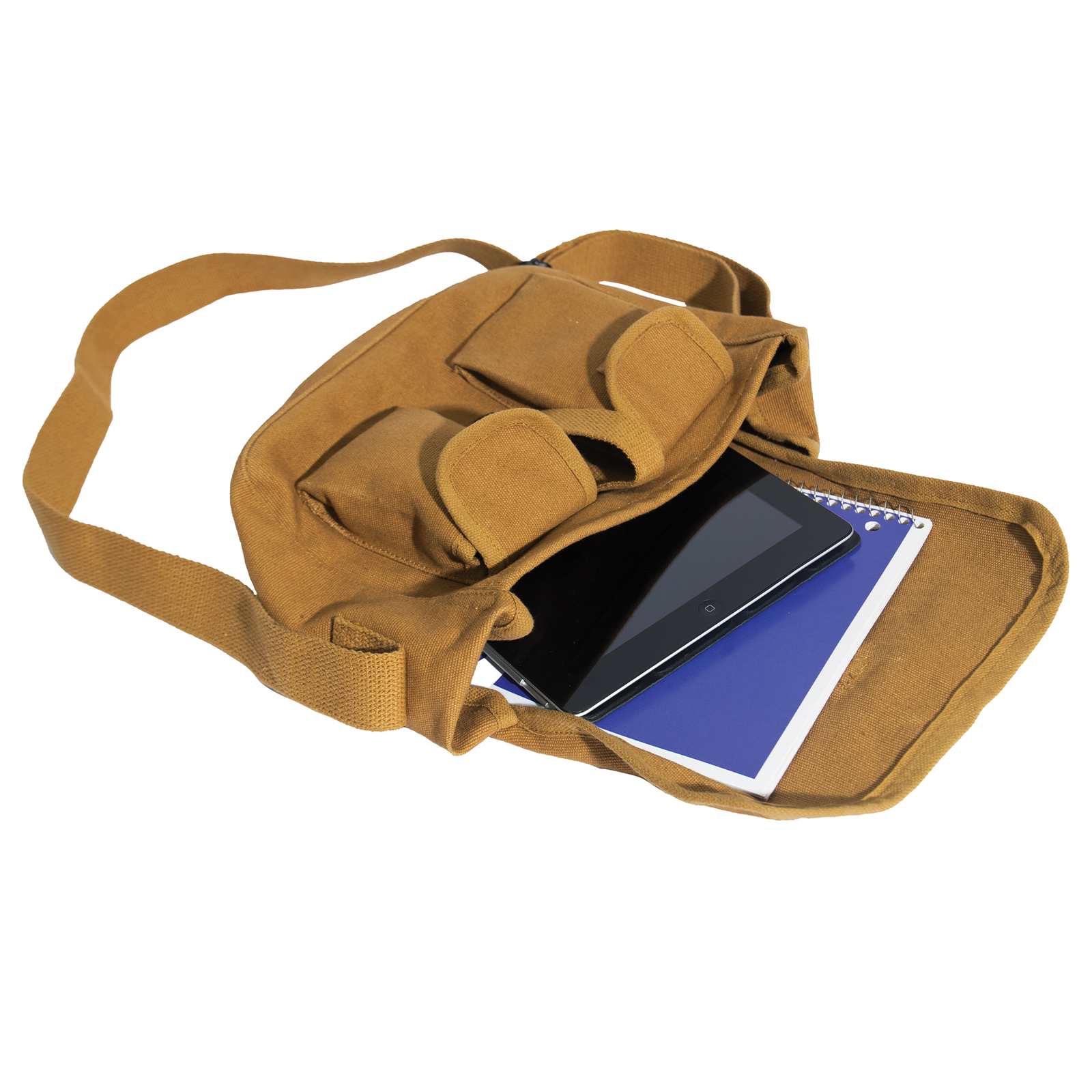 Coyote Brown Canvas Shoulder Bag - 10"X8"X3.5" Travel Messenger Utility Bag