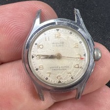 Orologio svizzero vintage donna MULCO carica manuale militare protetto acqua e urti funziona