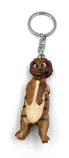 Handmade Wood Keychain Beaver Standing Grinning Rodent Mammal