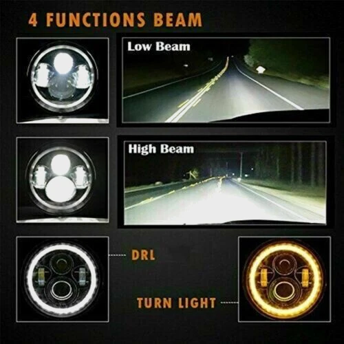 Pair Fit For Suzuki Samurai SJ410 SJ413 7 '' LED Headlight DRL Light DOT E4 - Image 3 of 4