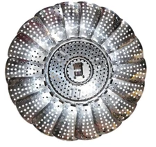 Vintage Colander Strainer Steamer Stainless Steel Expandable Collapsible 9"