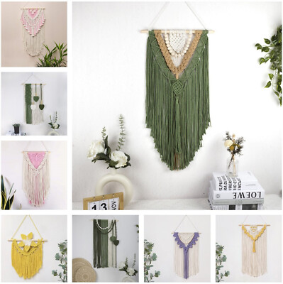 Green Macrame Wall Hanging, Handmade Woven Tapestry Wall Hanging Decoration