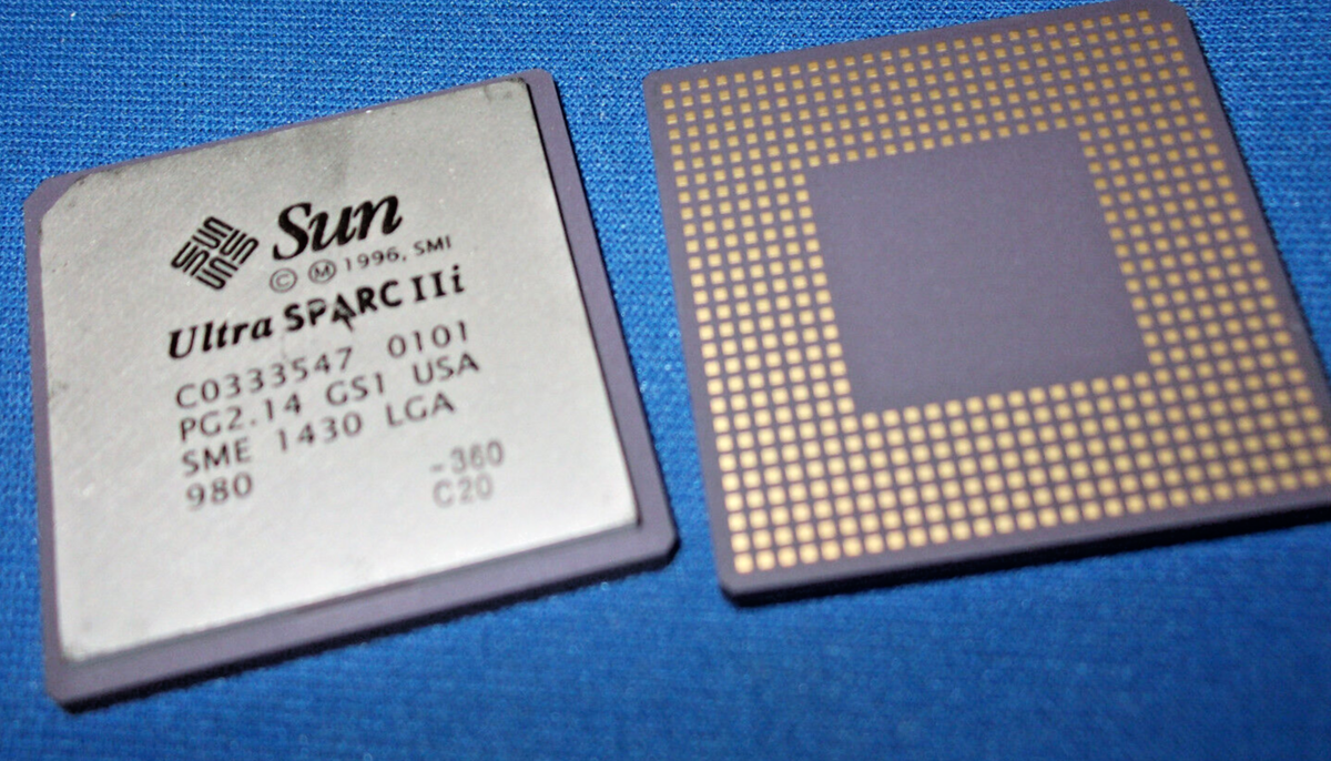 SME1430LGA-360 SUN ULTRA SPARC IIi CPU GOLD BGA RARE COLLECTIBLE